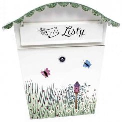 Skrzynka pocztowa z półokrągłym daszkiem, łąka z motywem kwiatów, XL-TOOLS