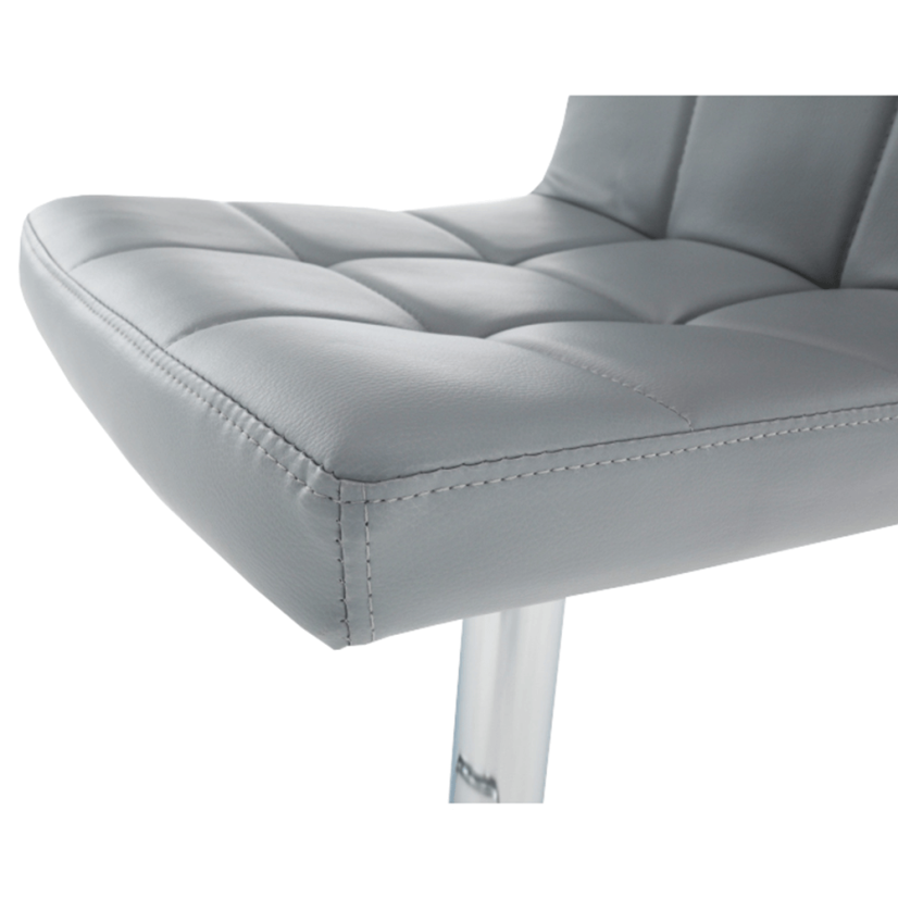 Barhocker, Öko-Leder grau/chrom, KANDY NEU