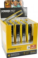 Nůž Strend Pro Premium, 18 mm, odlamovací, kovový, 24 ks sellbox