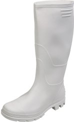 Ginocchio-Stiefel, weiß 42, PVC, Garten
