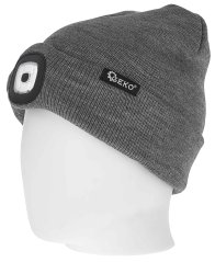 Zimná čiapka s LED svetidlom, sivá, GEKO