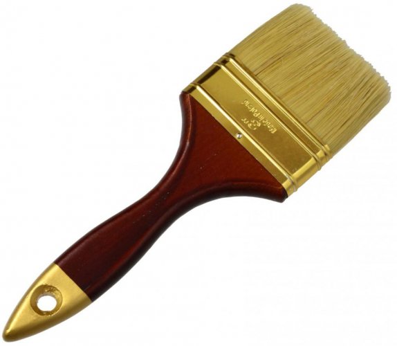 Flachpinsel mit Holzstiel 76 mm - 3&quot;, PROFI, Mahagonistiel, GEKO
