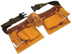 Montage-Ledergürtel mit 11 Taschen, Gürtelverschluss aus Metall, XL-TOOLS