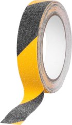 Strend Pro Klebeband, 25 mm, L-5 m, selbstklebend, rutschfest, extra langlebig, schwarz/gelb