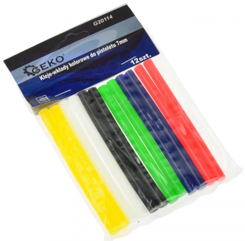 Schmelzstab 7x100 mm, farbig, 12 Stück, GEKO