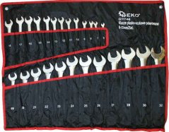 Steckschlüsselsatz, 25-teilig, 6-32 mm, poliert im Canvas-Etui, GEKO