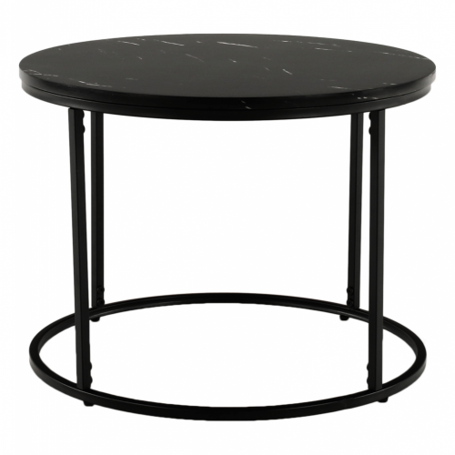 Klubska mizica, črni marmor/črna kovina, GAGIN