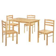 Blagovaonska garnitura 1+4, puno drvo, natural, LOAK