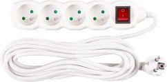 Kábel DG-F804BK 07,00 m, predlžovací, 4 zásuvky + vypínač (akce)