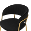 Designer-Barhocker, schwarzer Samtstoff/Gold-Chrom-Gold, DASMIN TYP 2