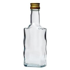 Fľaša na alkohol sklo 200ml s uzáverom