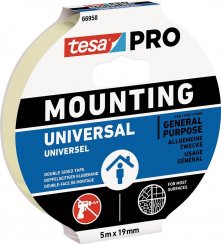 tesa® Mounting PRO Bandă universală, montare, față-verso, adezivă, 19 mm, L-5 m