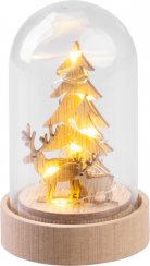 Dekoracja świąteczna MagicHome, choinka w kopule, LED, ciepła biel, wnętrze, 5,5x9 cm