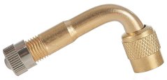 Bucată de capăt din alamă pentru furtun cu diametrul de 8 mm pentru umplerea anvelopelor, îndoită la 90°, GEKO