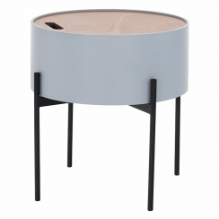 Příruční stolek, šedá/přírodní/černá, MOSAI