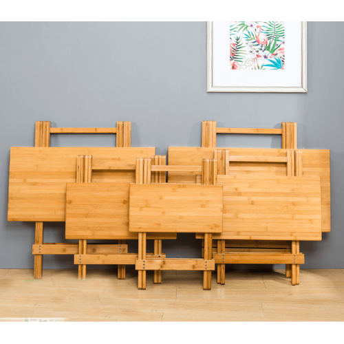 Stół, naturalny bambus, 58x58 cm, DENICE
