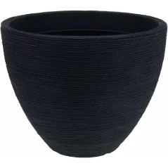 Rebrovaný kvetináč 40 x 31 cm antracitový